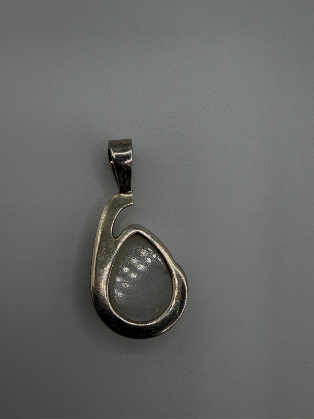 Sterling Silver 925 Moonstone Teardrop Pendant - White/Opalescent - Picture 5 of 6